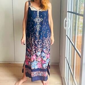 Vintage Blue and Pink Resort Sundress